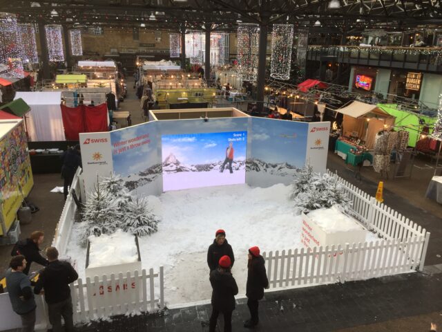 A view of the winter wonderland installation