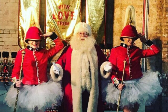 guards on skates with santa